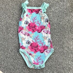 Floral Baby Onesie with Ruffle Straps